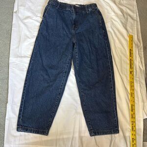 Madewell pull on balloon jeans womens size medium y2k elastic wasit medium wash